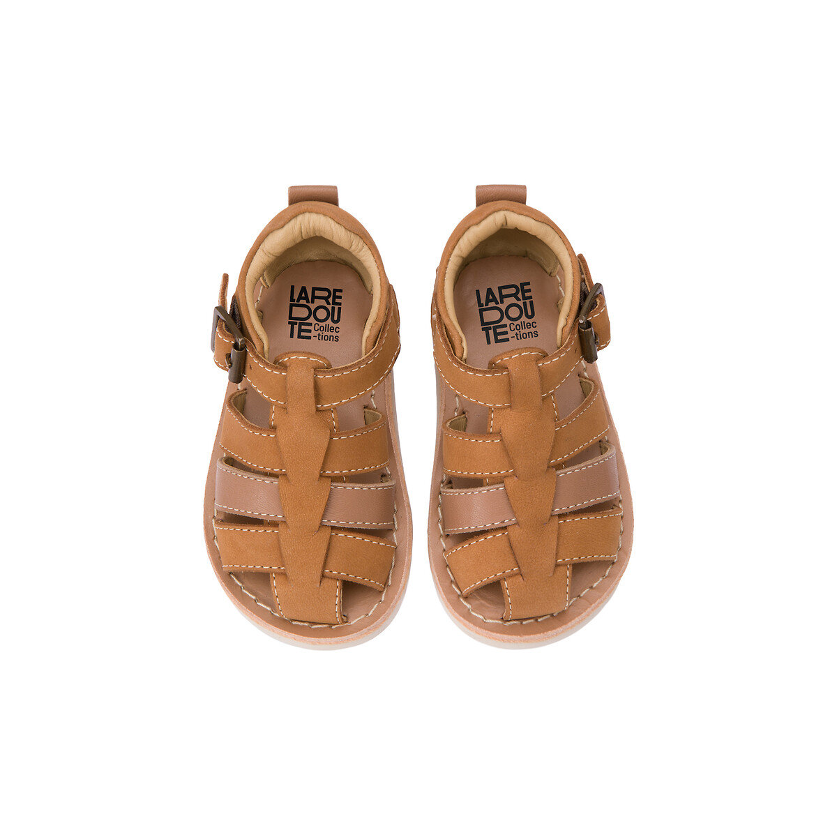 Kids Leather Sandals beige, LA REDOUTE COLLECTIONS