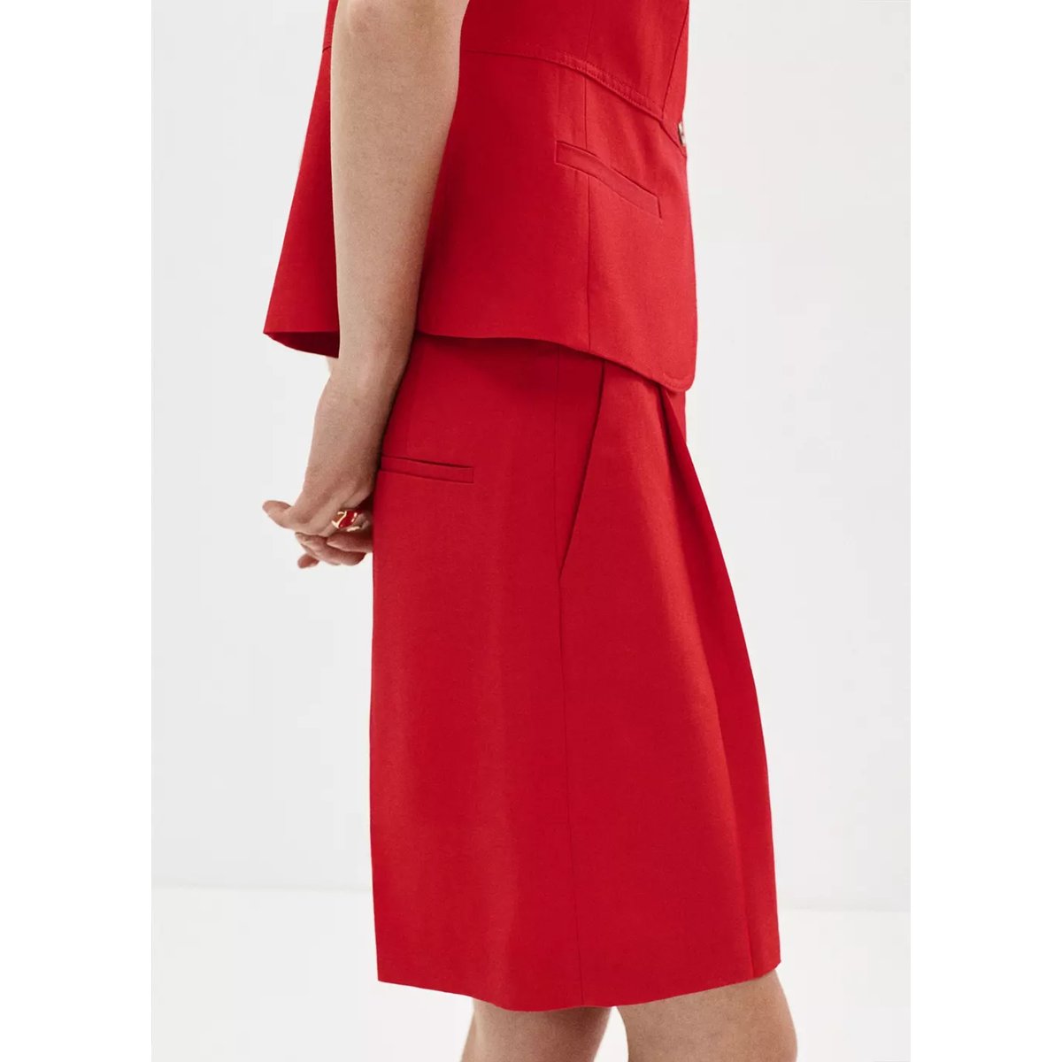 Bermuda droit taille normale rouge, MANGO