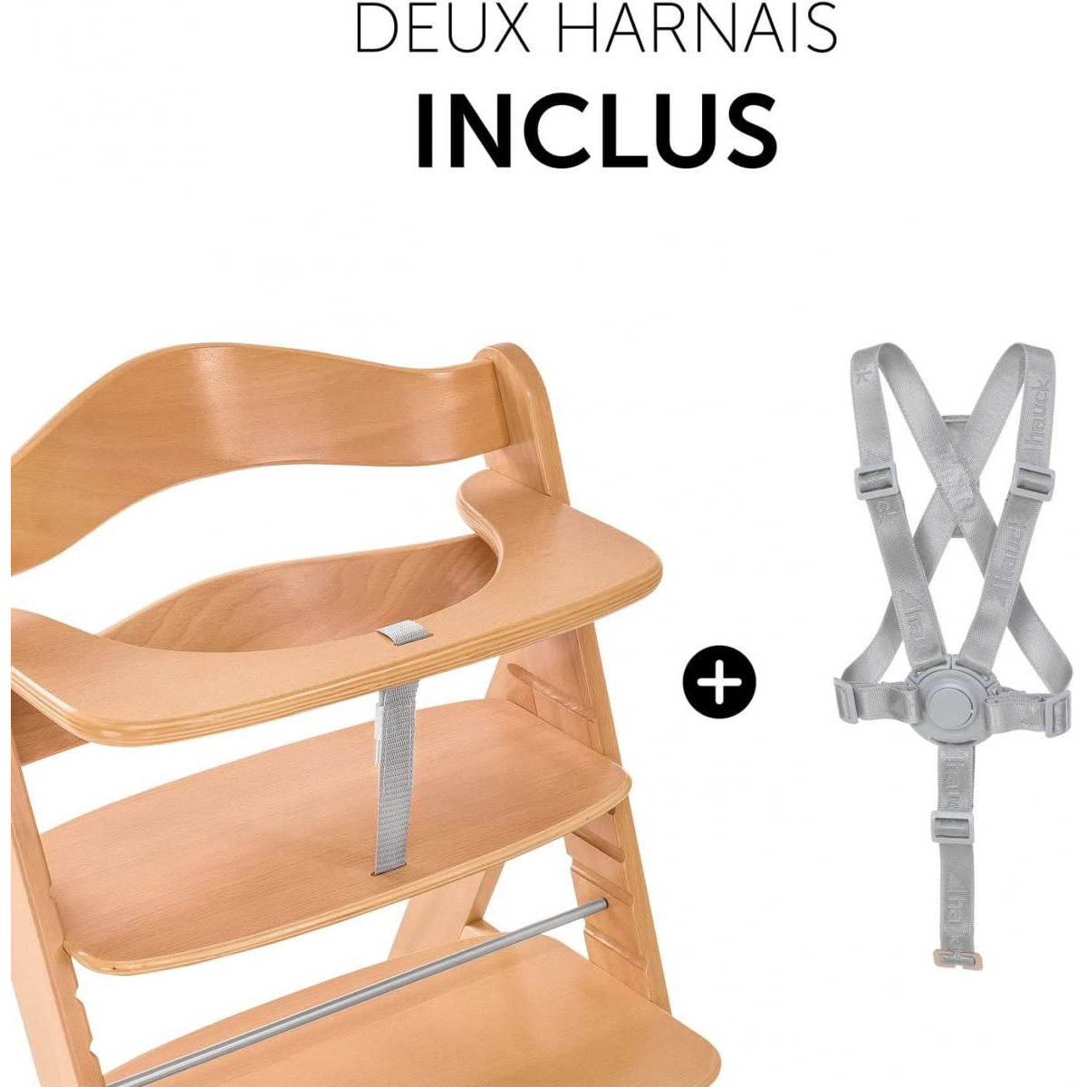Chaise haute évolutive Alpha+B Naturelle couleur unique, HAUCK