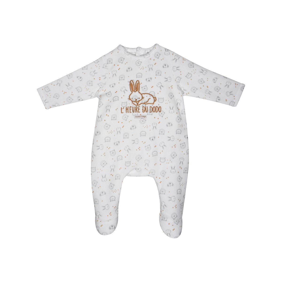 Dors bien nicias velours rase pont dos bebe blanc, SUCRE D'ORGE