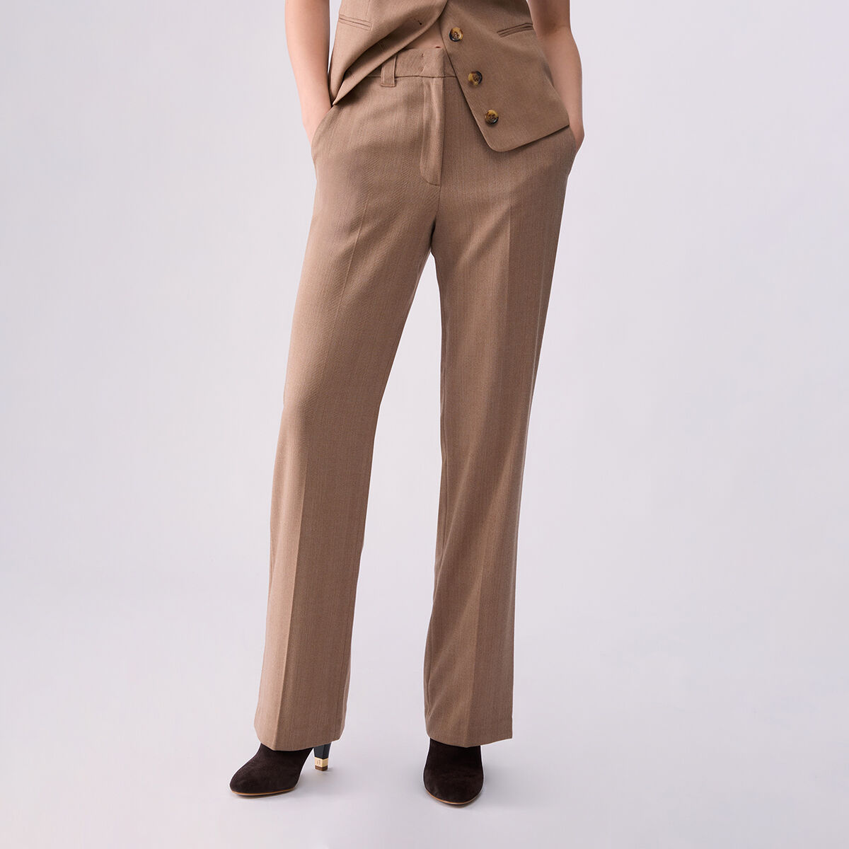 Pantalon droit beige, LIU JO