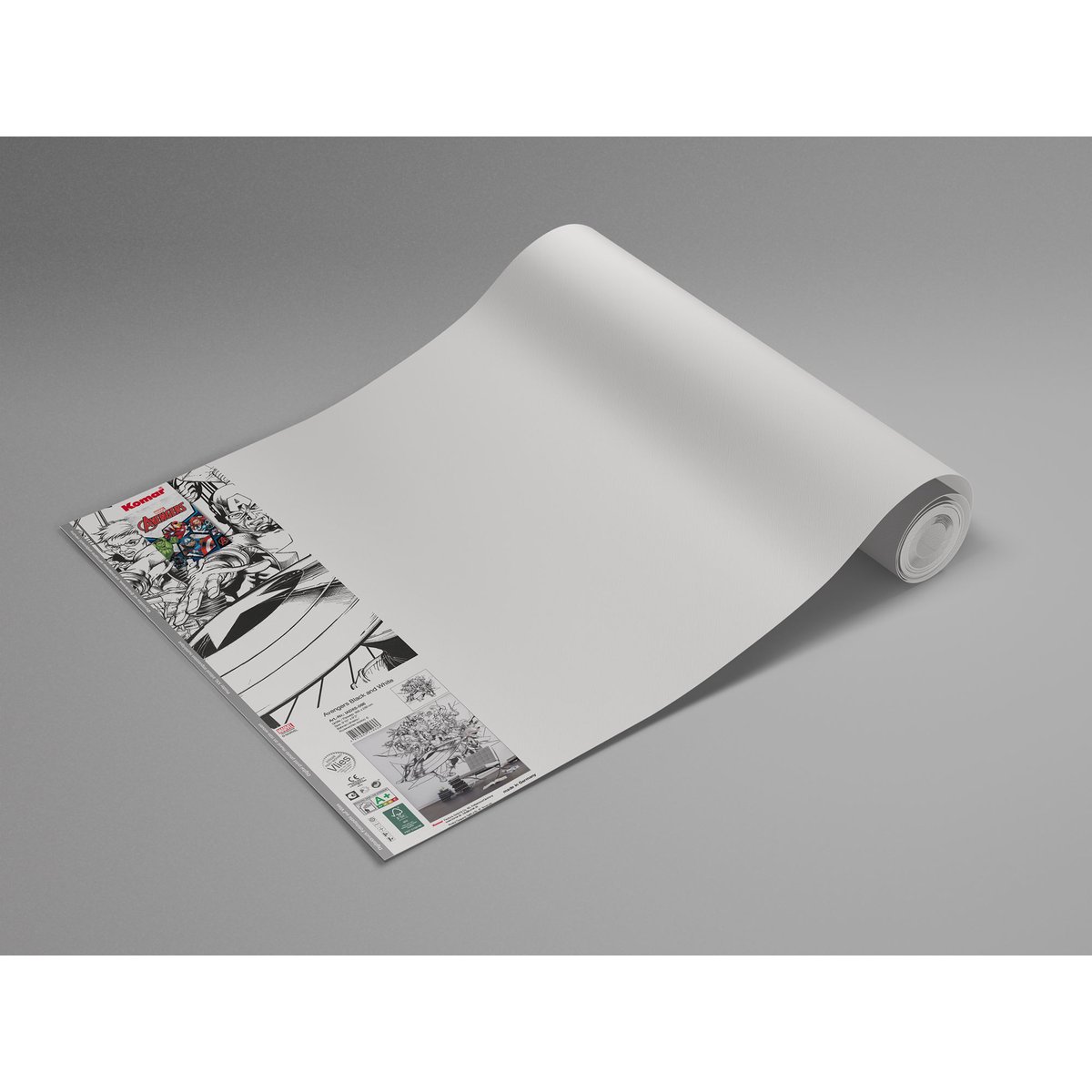 Papier peint Komar - Avengers Black and White - 300 x 280 cm noir, HEXOA