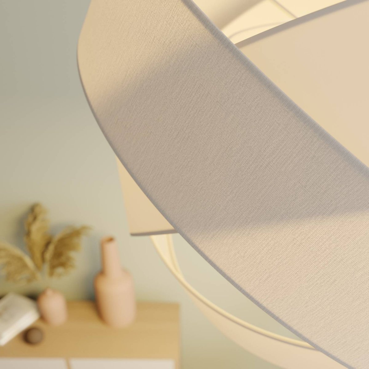 Suspension en textile moderne, Simaria blanc, LINDBY