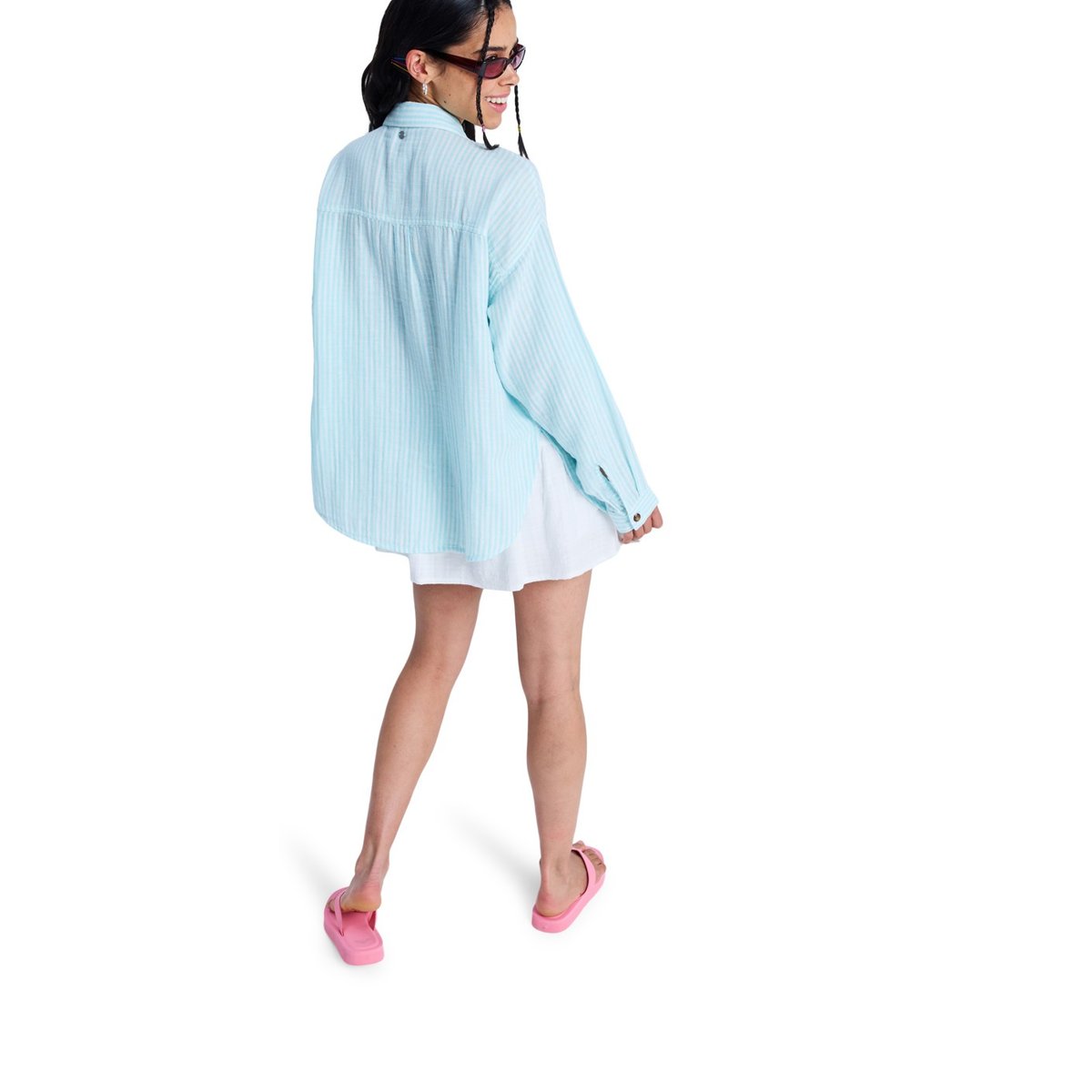 Chemise manches longues MORNING SHINE STRIPE. blanc coconut milk regular stripe, ROXY