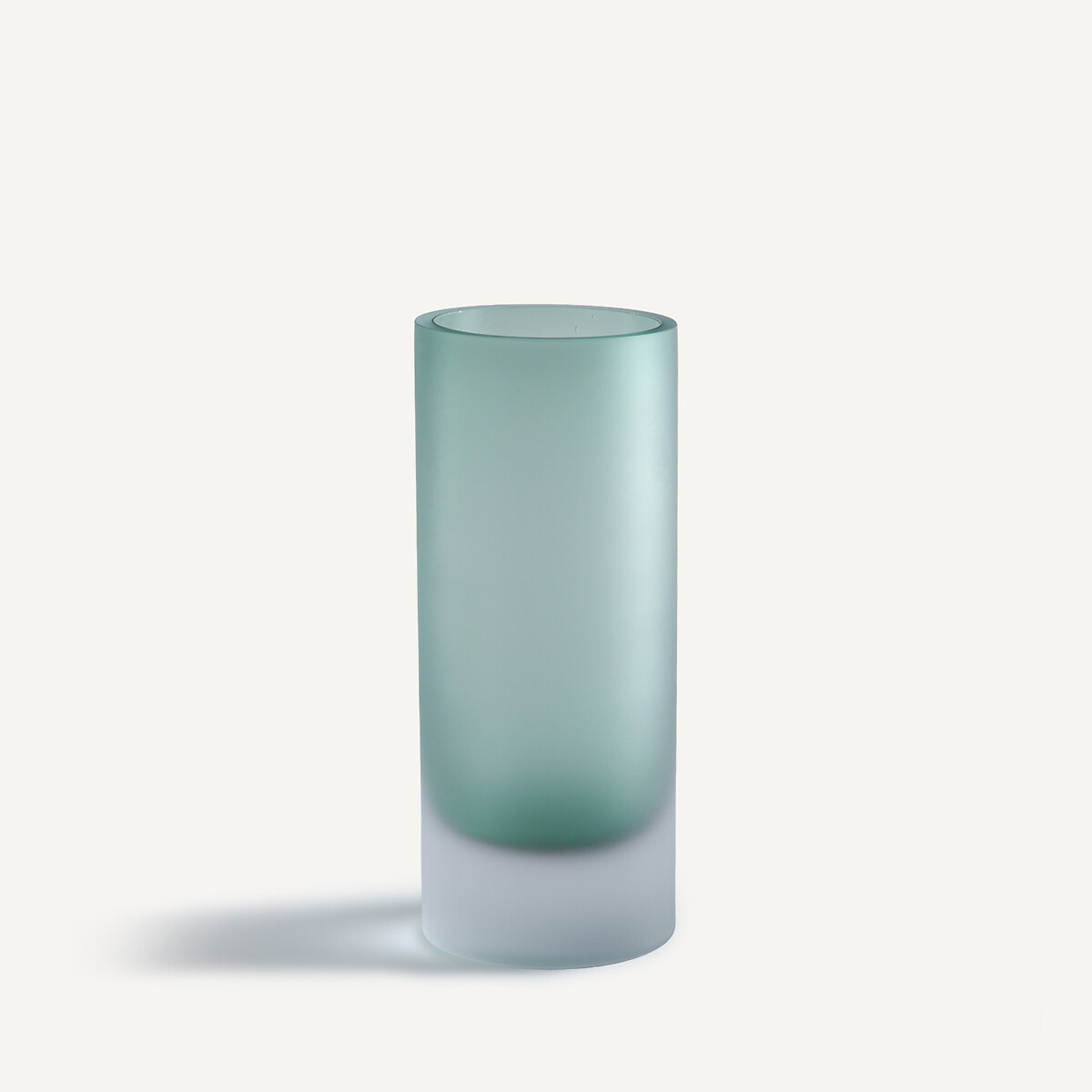 Vase en verre soufflé givré, hauteur 24 cm, AUDRAN sauge blanche, AM.PM