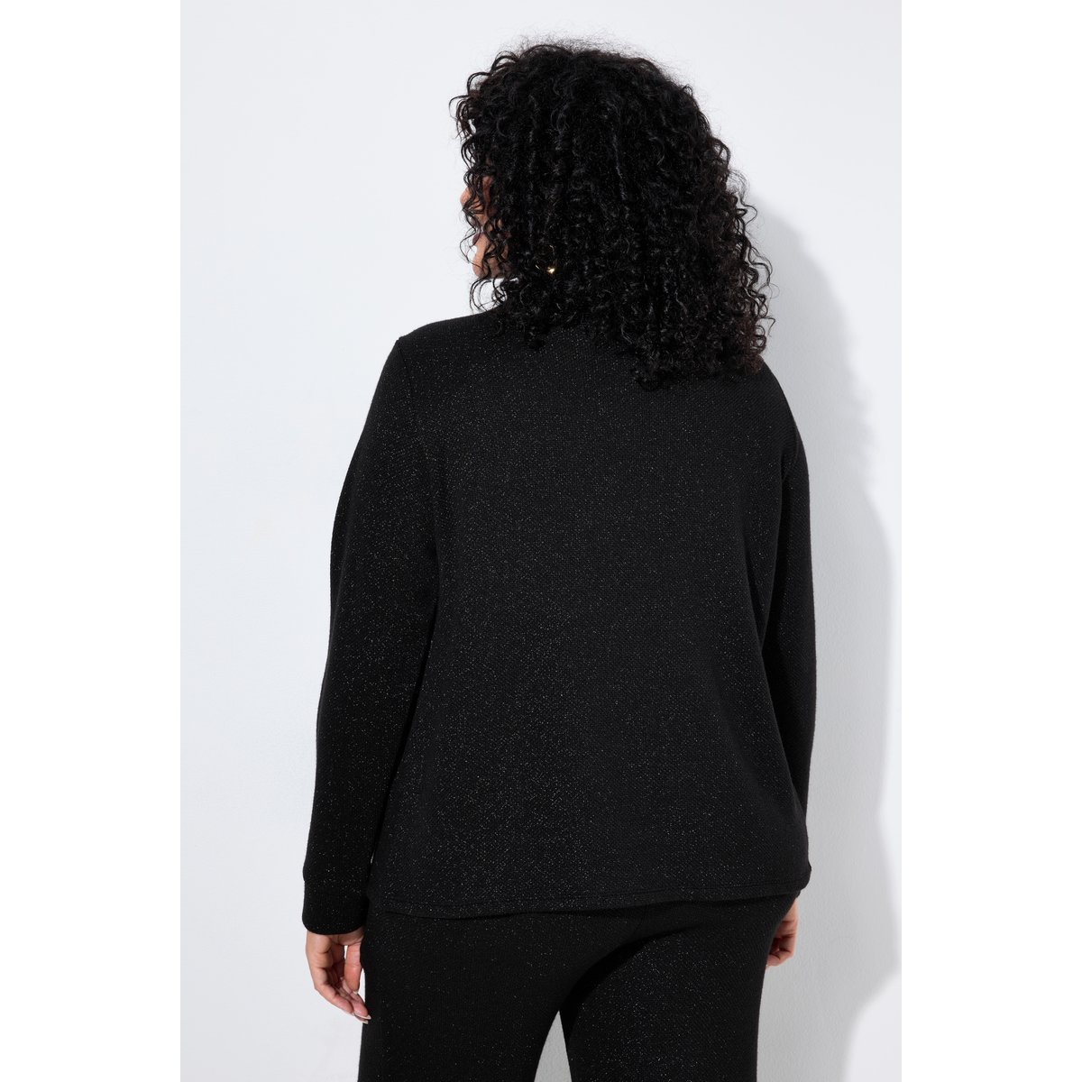 Sweat-shirt col montant et manches longues noir, ULLA POPKEN