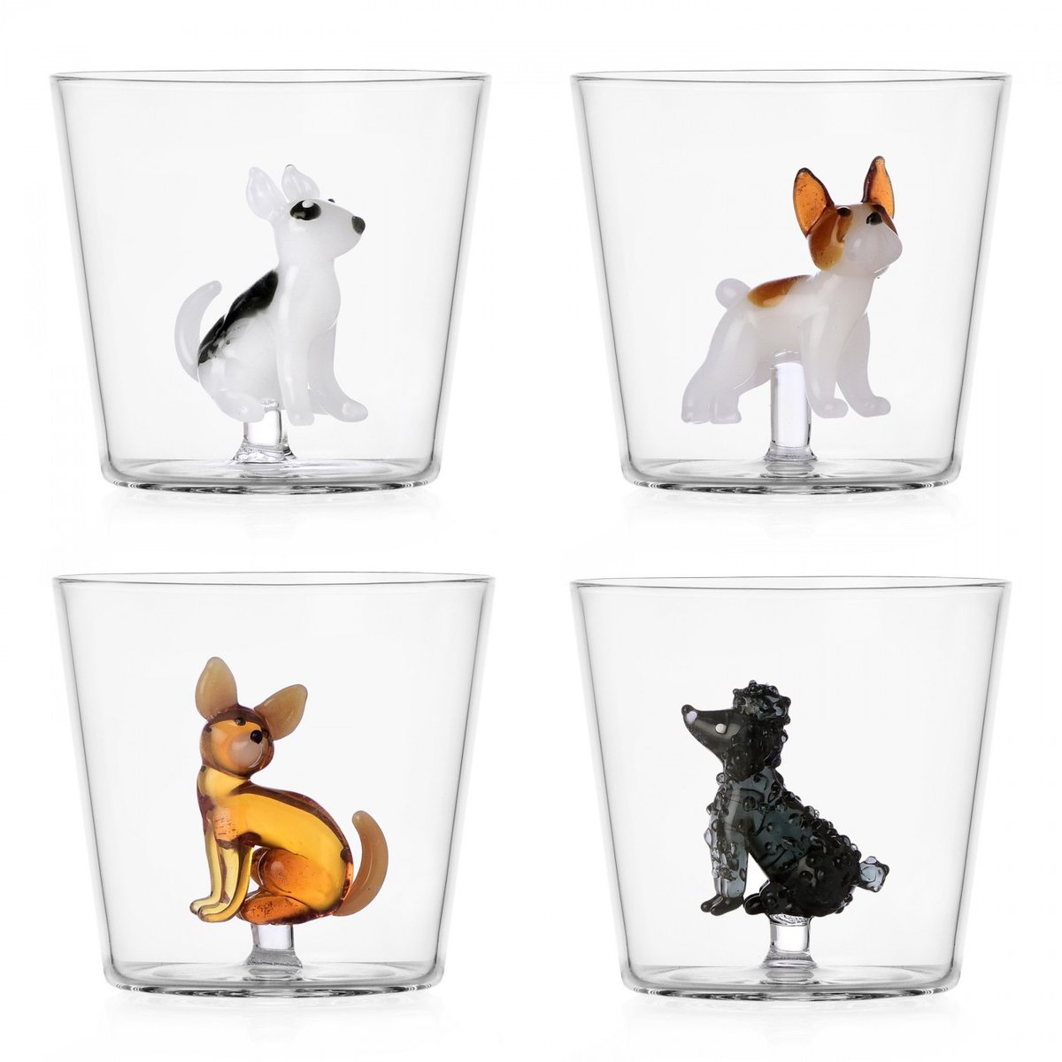 Lot de 4 verres Dogs 1 transparent, ICHENDORF