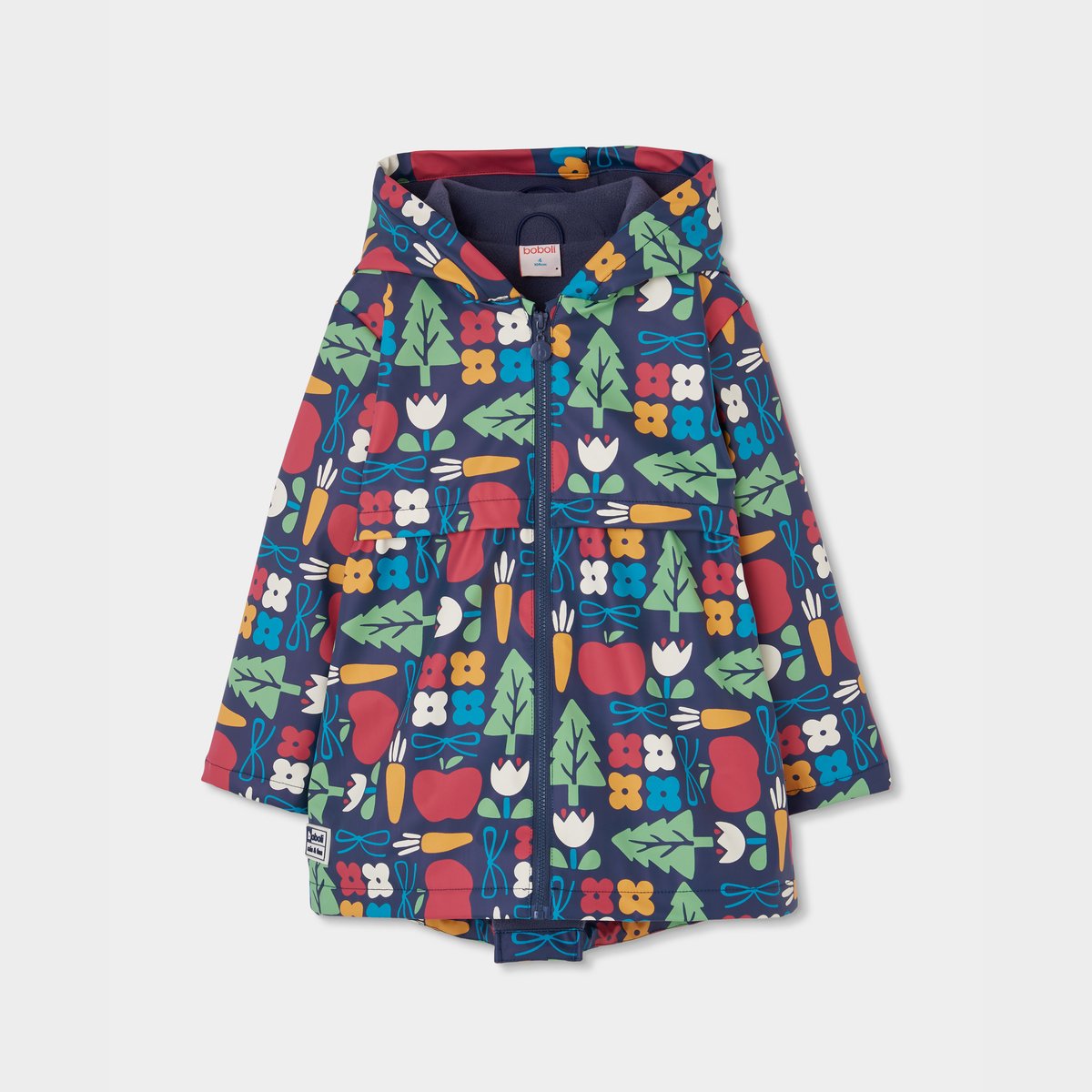 Imperméable imprimé nature avec capuche multicolore, BOBOLI