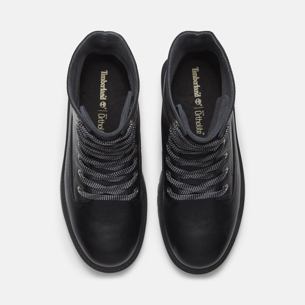 Schnürstiefeletten mit Keilabsatz aus Leder Stone Street Mid Lace schwarz, TIMBERLAND