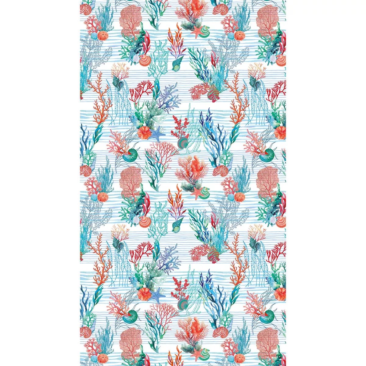 Fouta pur coton ALGUES corail, GARNIER THIEBAUT
