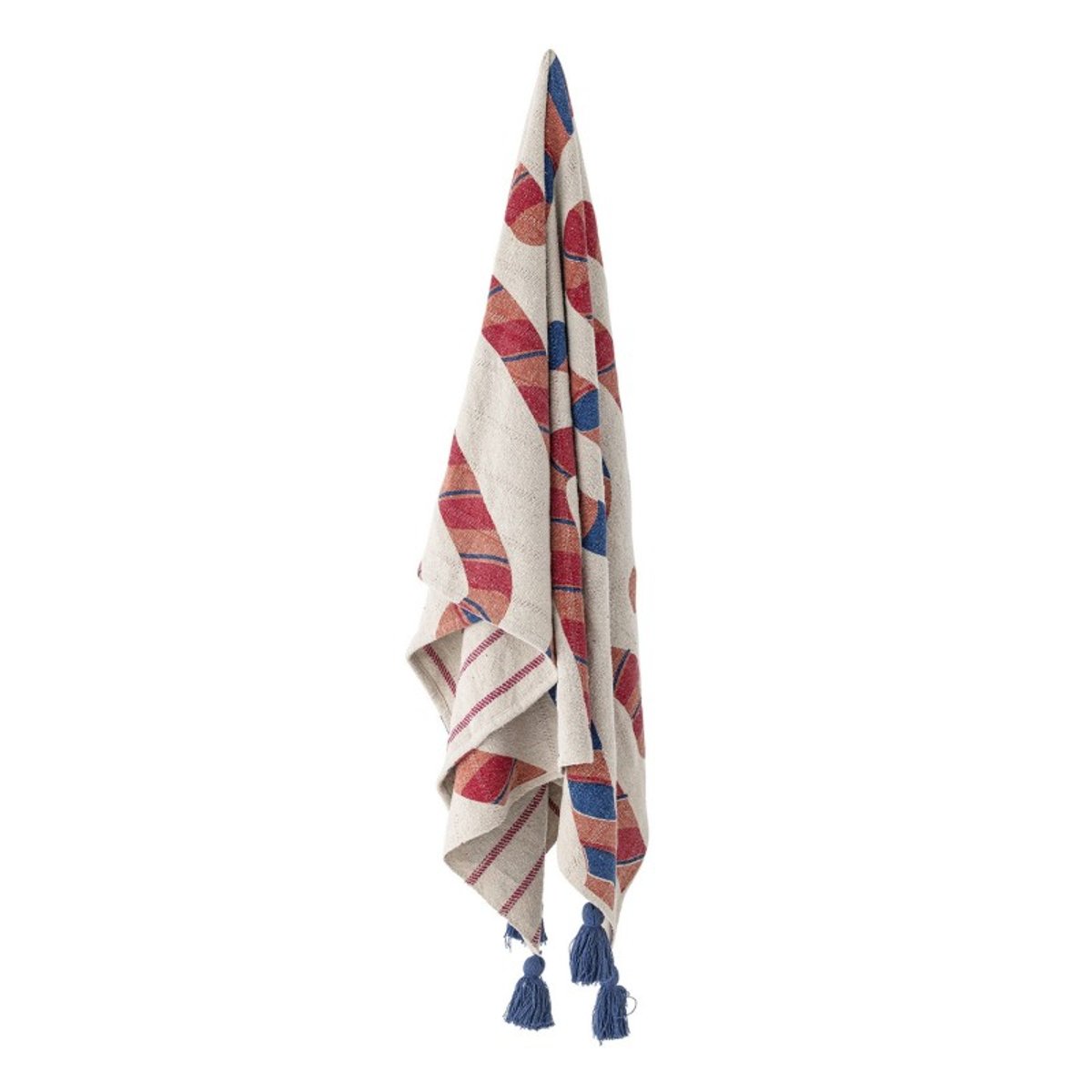 Plaid coton recyclé sucre d'orge Candice multicolore, BLOOMINGVILLE