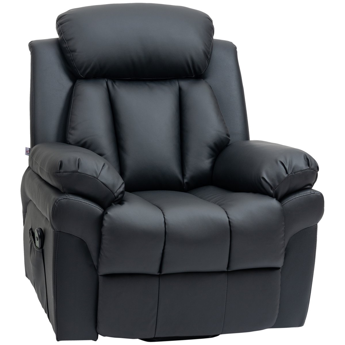 Fauteuil releveur inclinable avec repose-pied ajustable - revêtement synthétique noir, HOMCOM