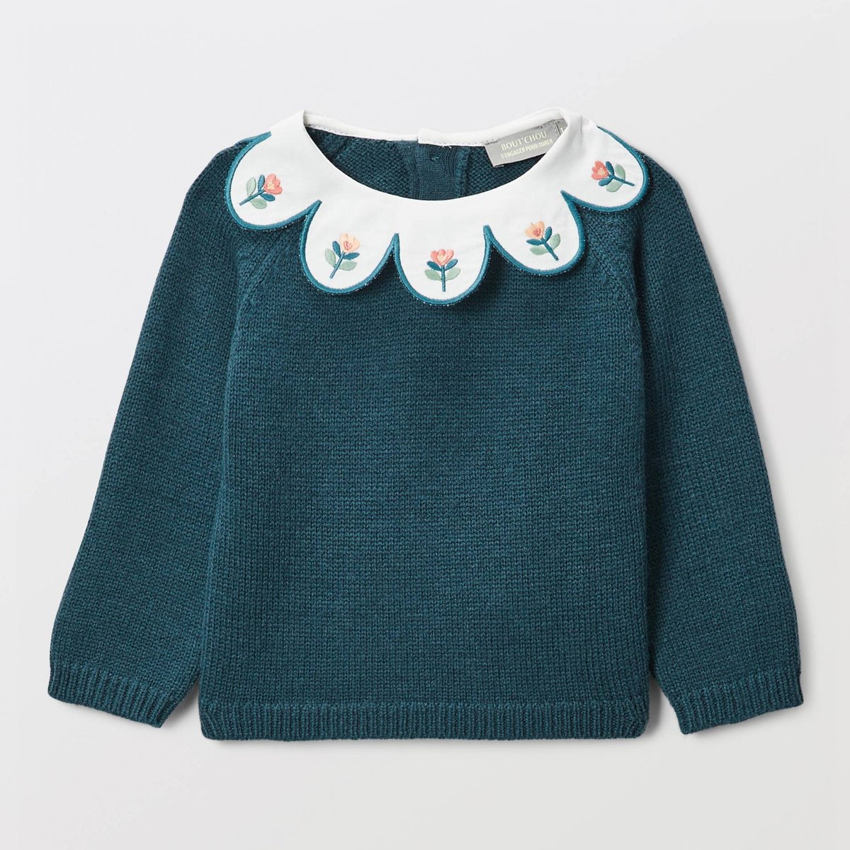 Pull uni à col fantaisie sage, BOUT'CHOU