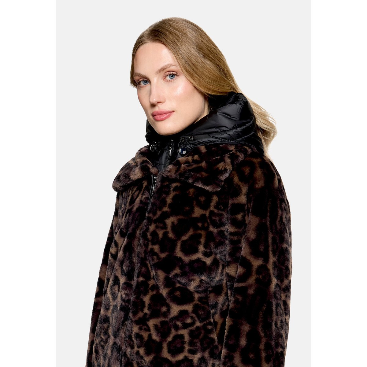 Veste en peluche avec partie veste sans manches amovible taupe/black, AMBER & JUNE