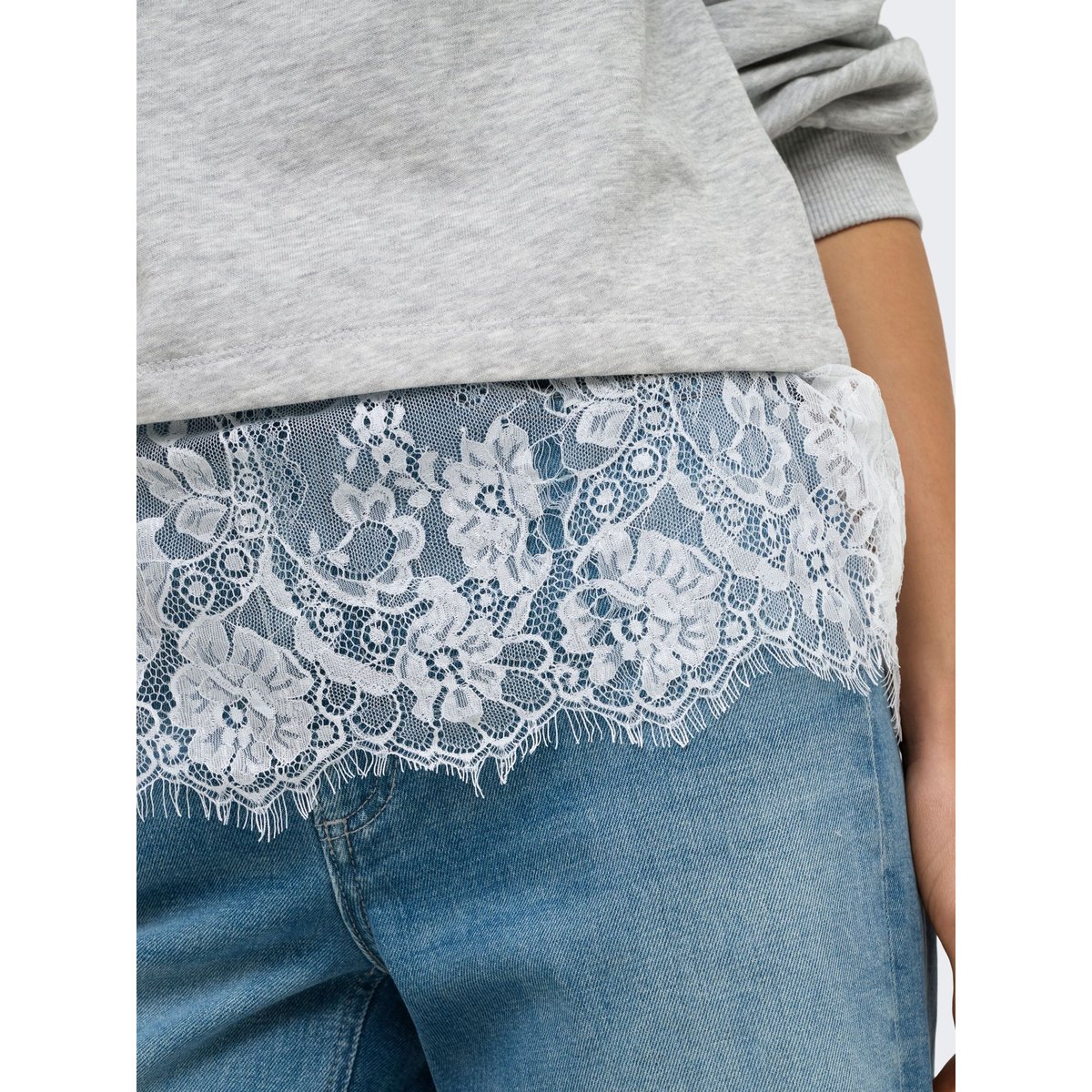 Sweat-Shirt grise - light grey melange, ONLY