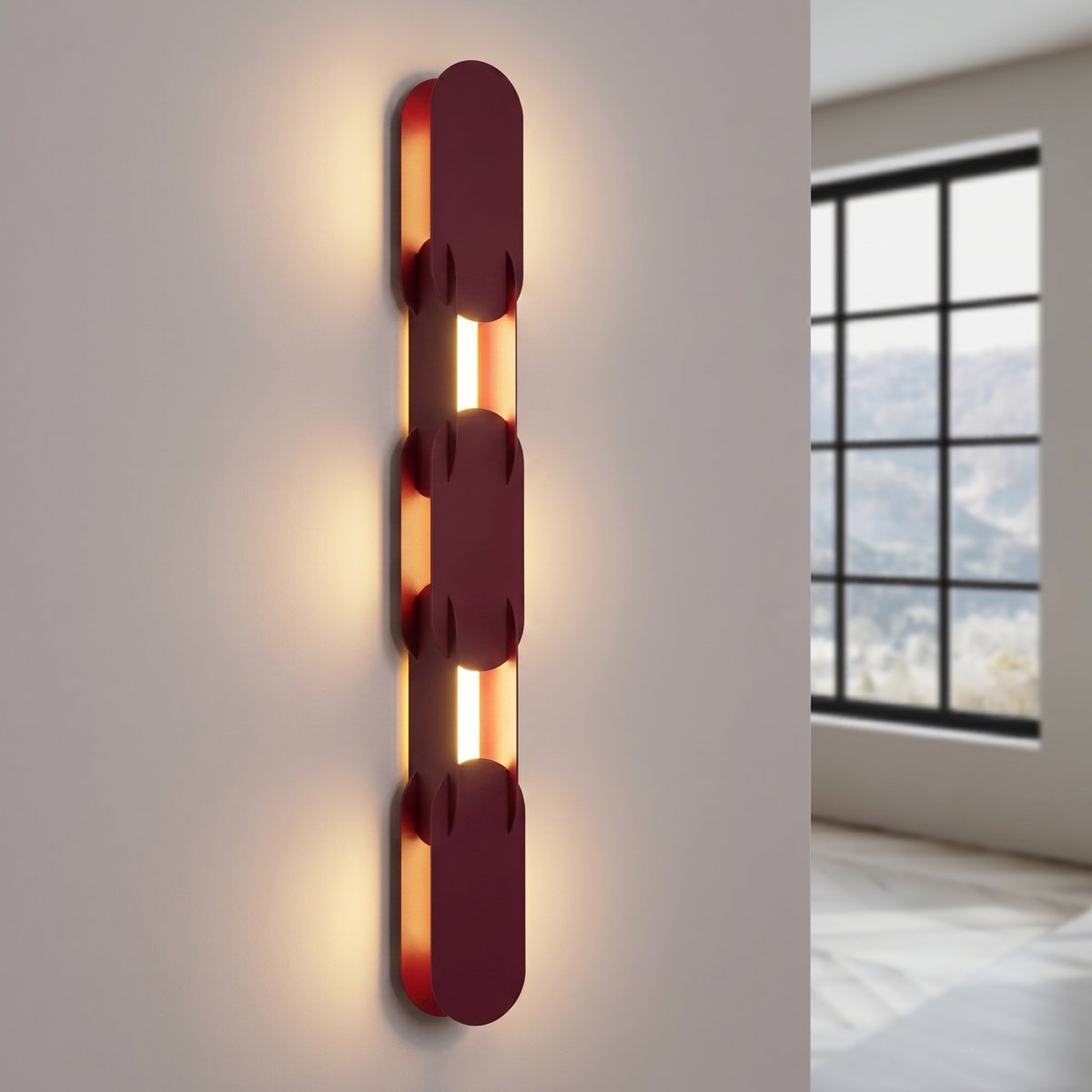 Applique murale Acier Bordeaux LED 1 Chain bordeaux, EDEN