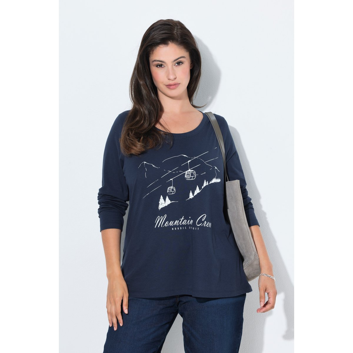 T-shirt motif montagne, coupe Classic Fit marine, ULLA POPKEN