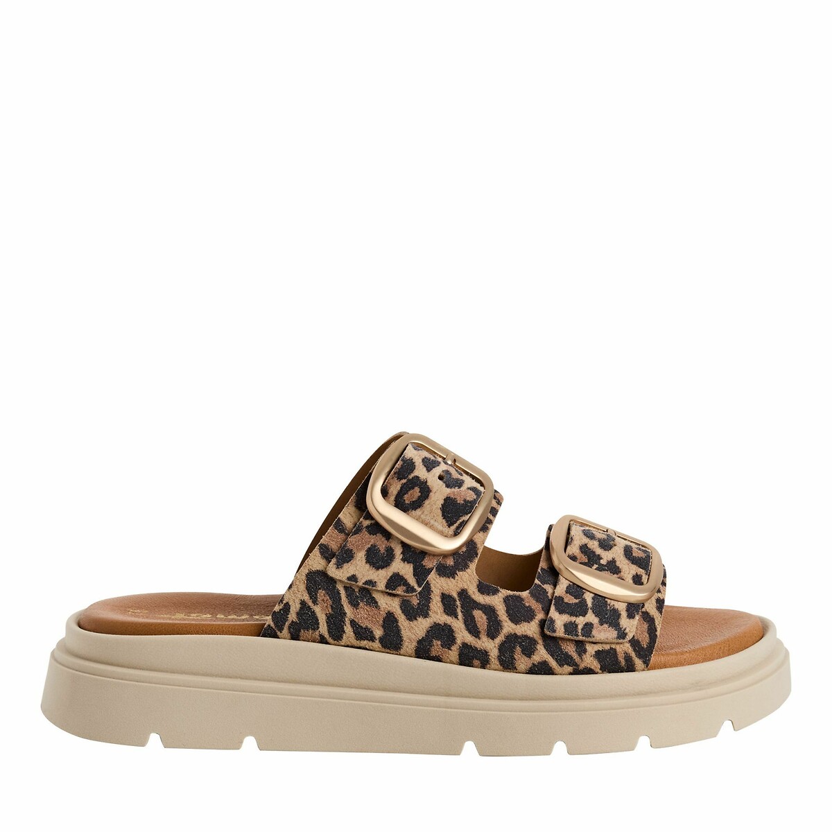 Mules chunky en cuir léopard, TAMARIS