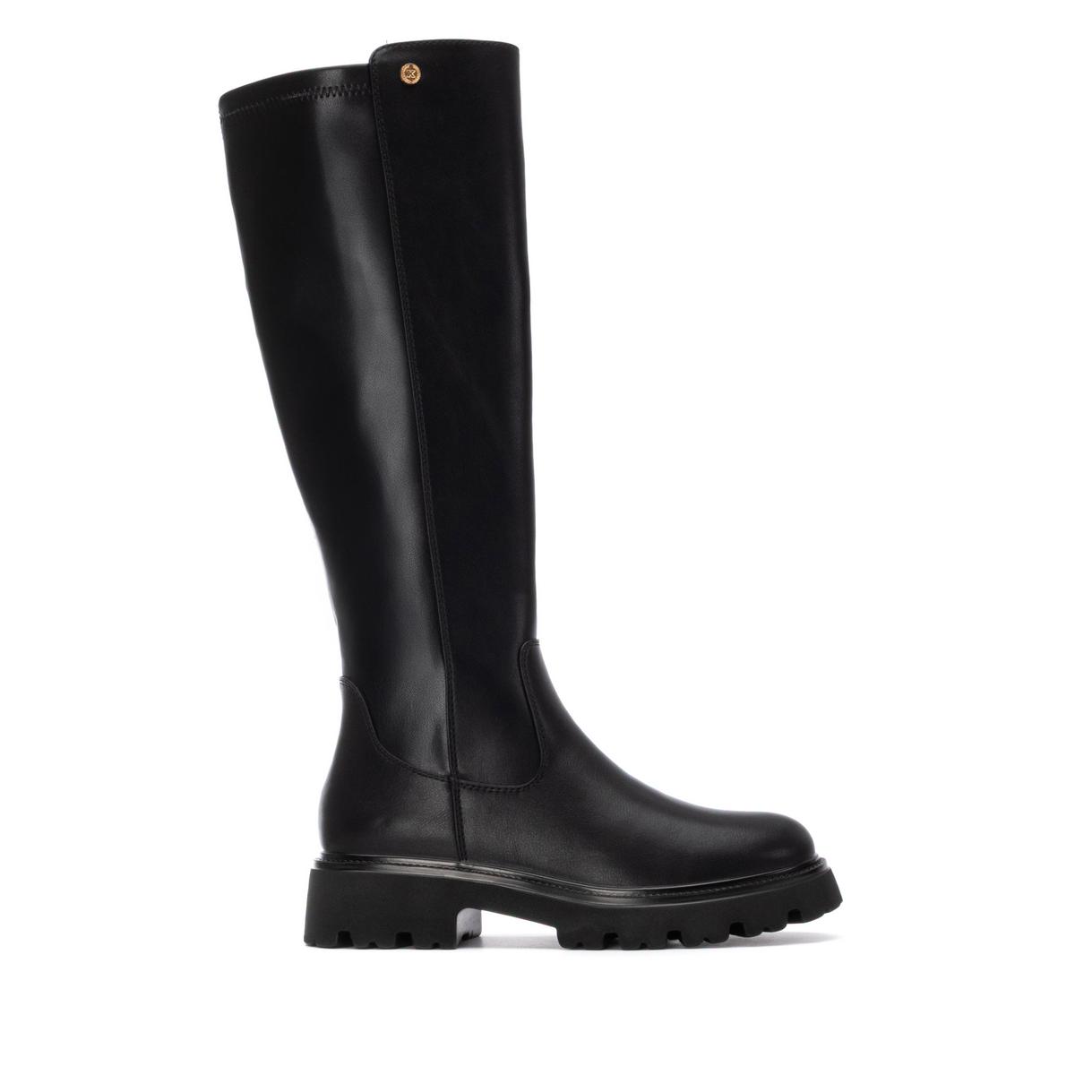 Botte Élastique Plaine Décontractée Fermeture éclair noir, XTI