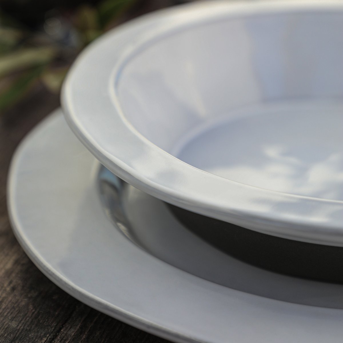 Assiette creuse/à pâtes en eco grès, PLANO blanc, COSTA NOVA