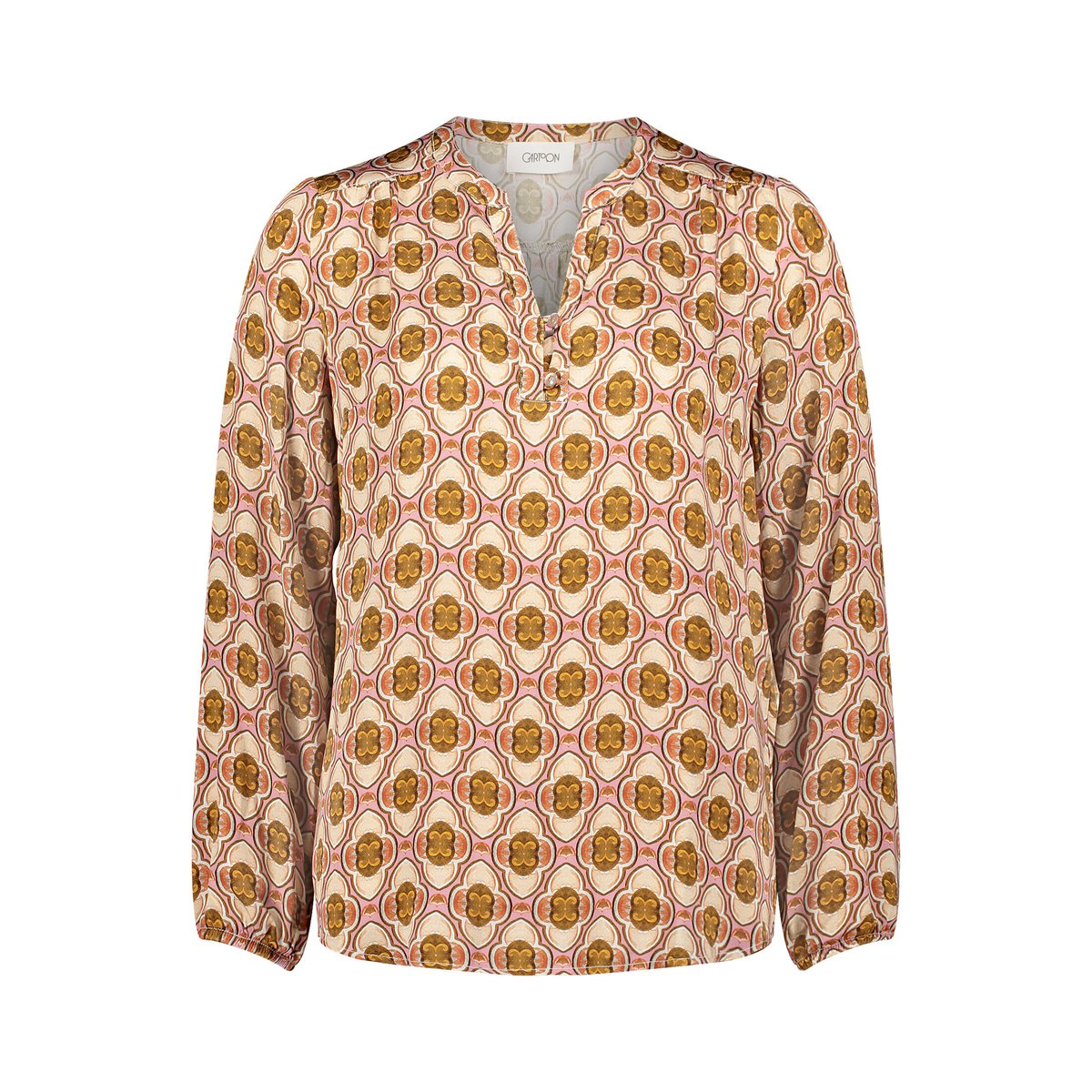 Blouse casual à boutons brown/rosé, CARTOON