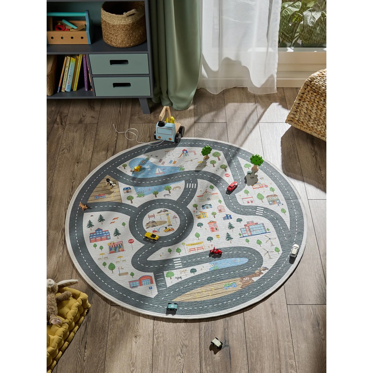 Tapis rond enfant LINUS crème, BENUTA 