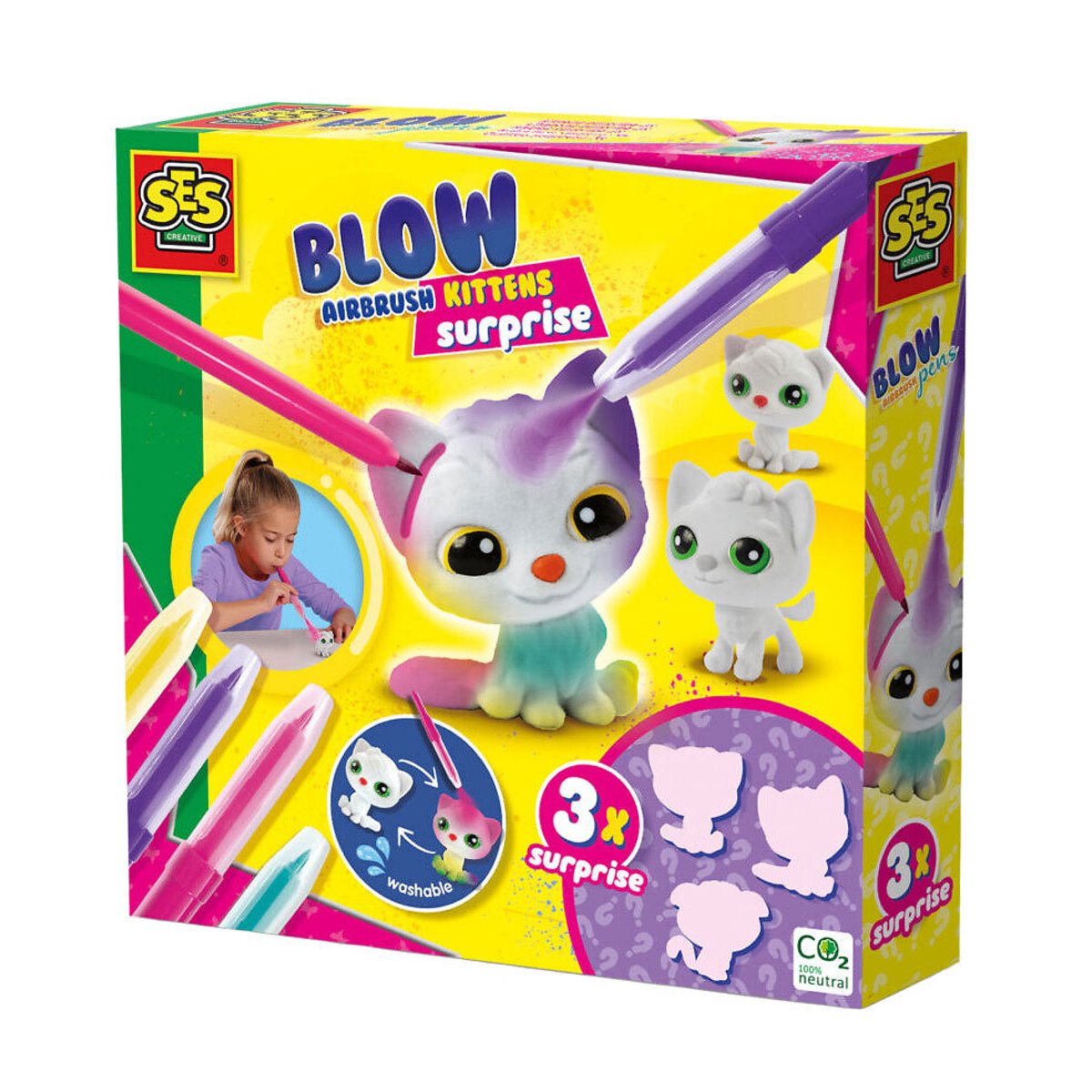Canetas De Sopro Gatinhos Surpresa Hobby, SES multicolor, SES