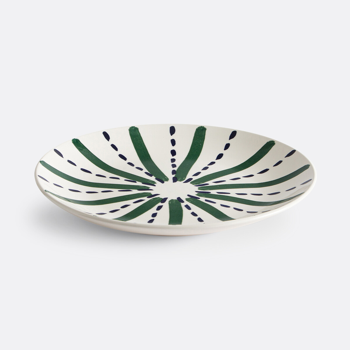 Lot de 4 assiettes plates en grès Riveri vert/bleu, LA REDOUTE INTERIEURS