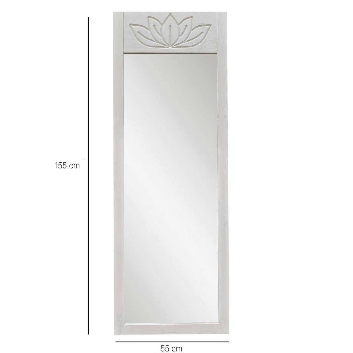 Miroir vertical en bois 155 cm HILO blanc - lotus, PIER IMPORT