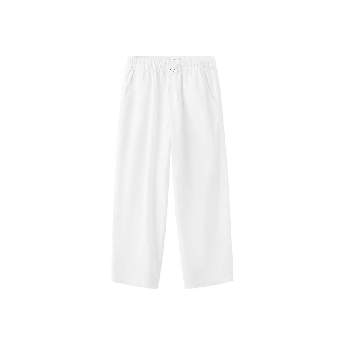 Pantalon lin coton blanc, MANGO KIDS
