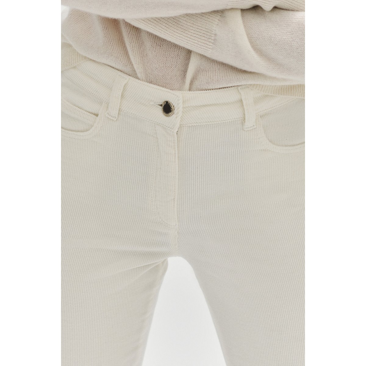 Pantalon droit contemporain PCHICAGOV ivoire, CAROLL