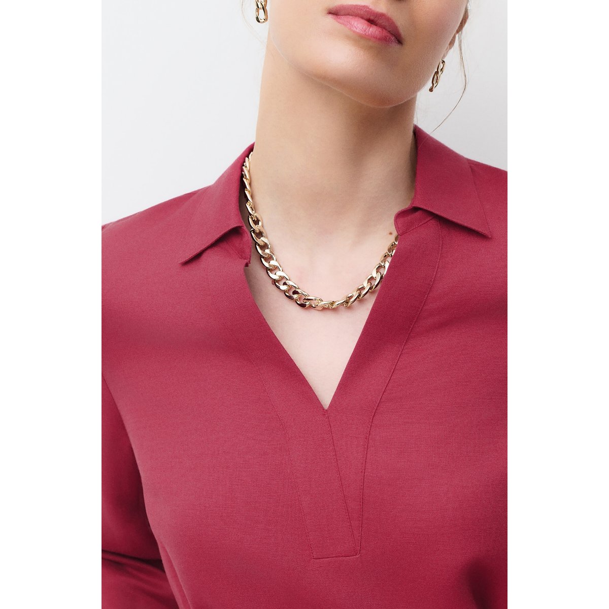 Robe droite ceinturée RVANINA rose framboise, CAROLL