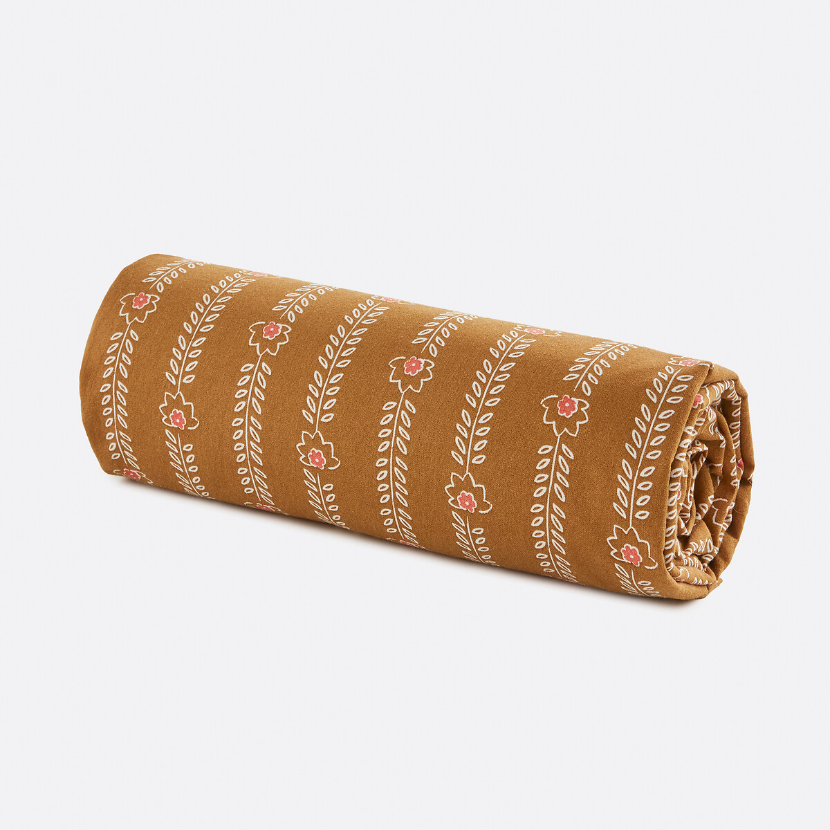 Drap-housse enfant en coton lavé, Nitti ecru/caramel, LA REDOUTE INTERIEURS