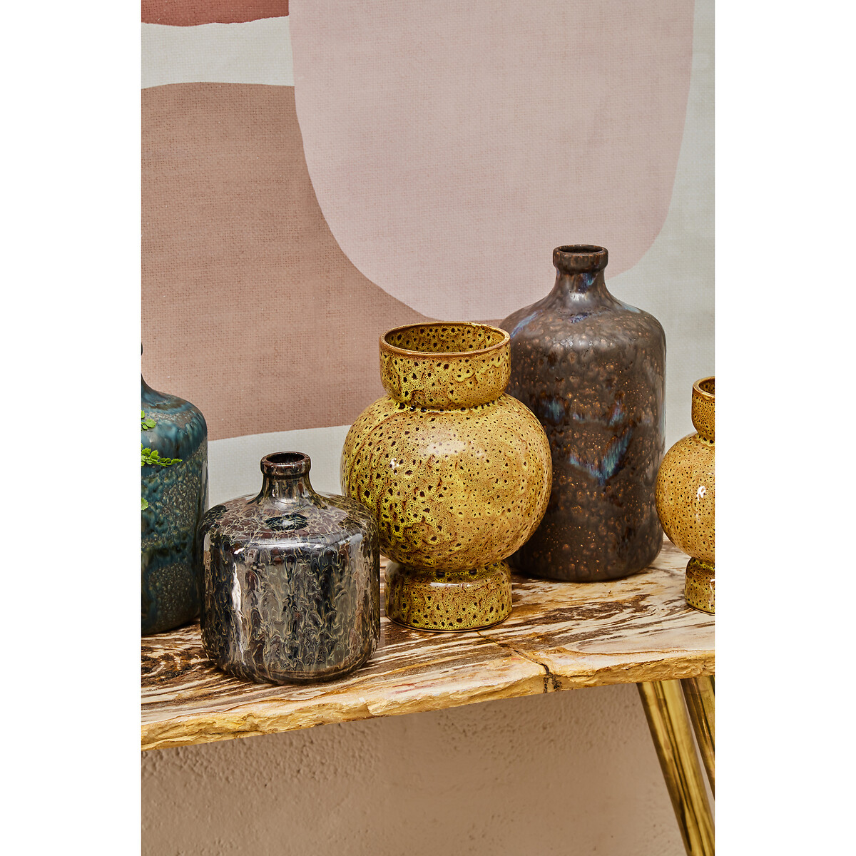 36cm Brown Reactive Glaze Bottle Vase brown , ÉDITÉ