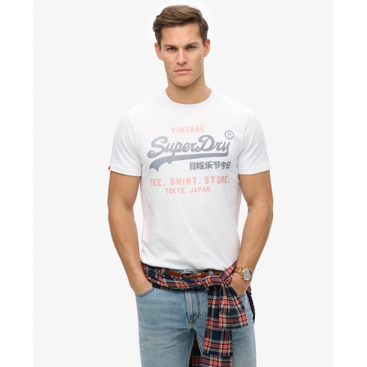 T-shirt décontracté Vintage Logo Heritage optic, SUPERDRY