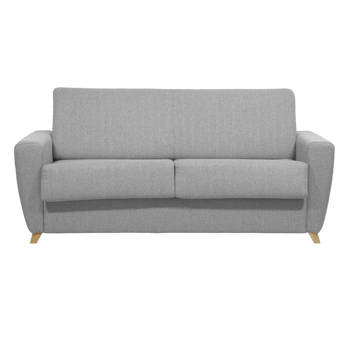 Canapé scandinave convertible avec matelas 18 cm GRAHAM gris clair, MILIBOO