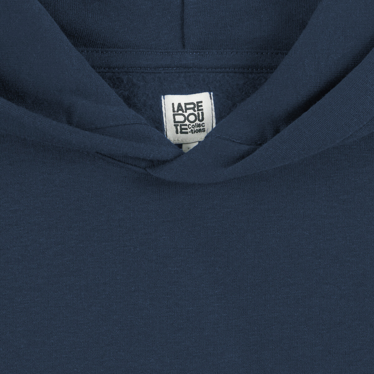 Sweat à capuche en molleton bleu marine, LA REDOUTE COLLECTIONS