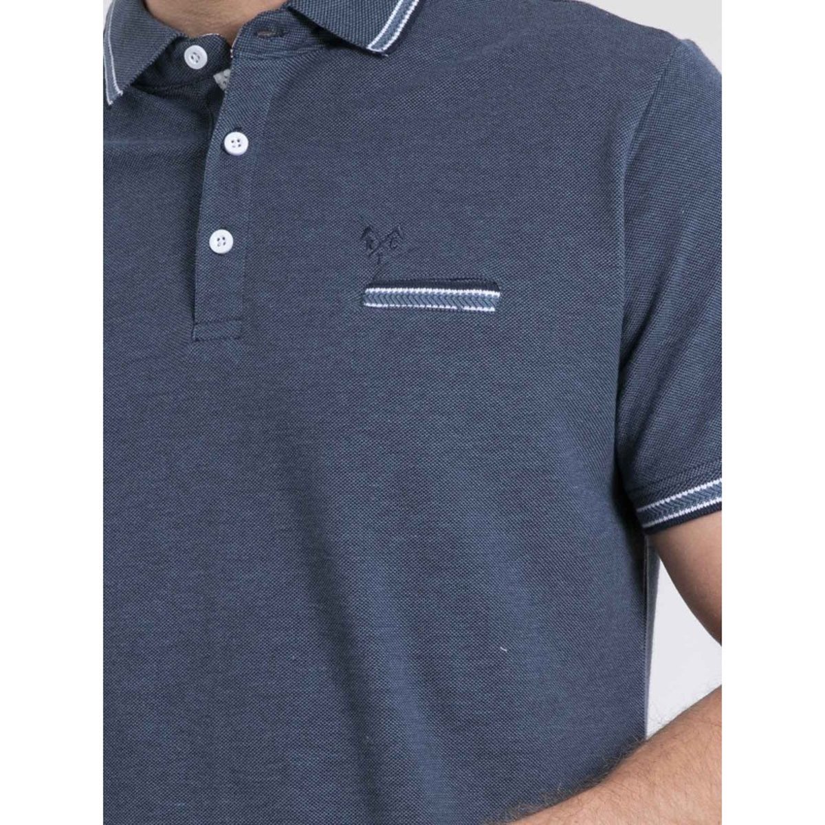 Polo Manches Courtes Pur Coton Pigustave bleu marine, RITCHIE