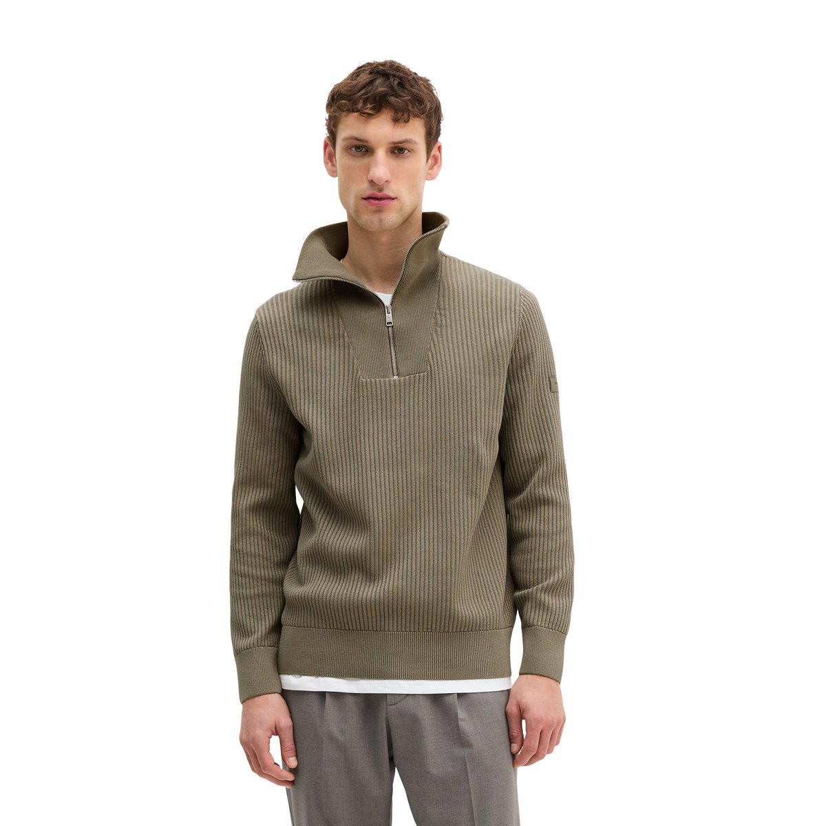 Troyer régulier en pur coton bio marron, MARC O'POLO