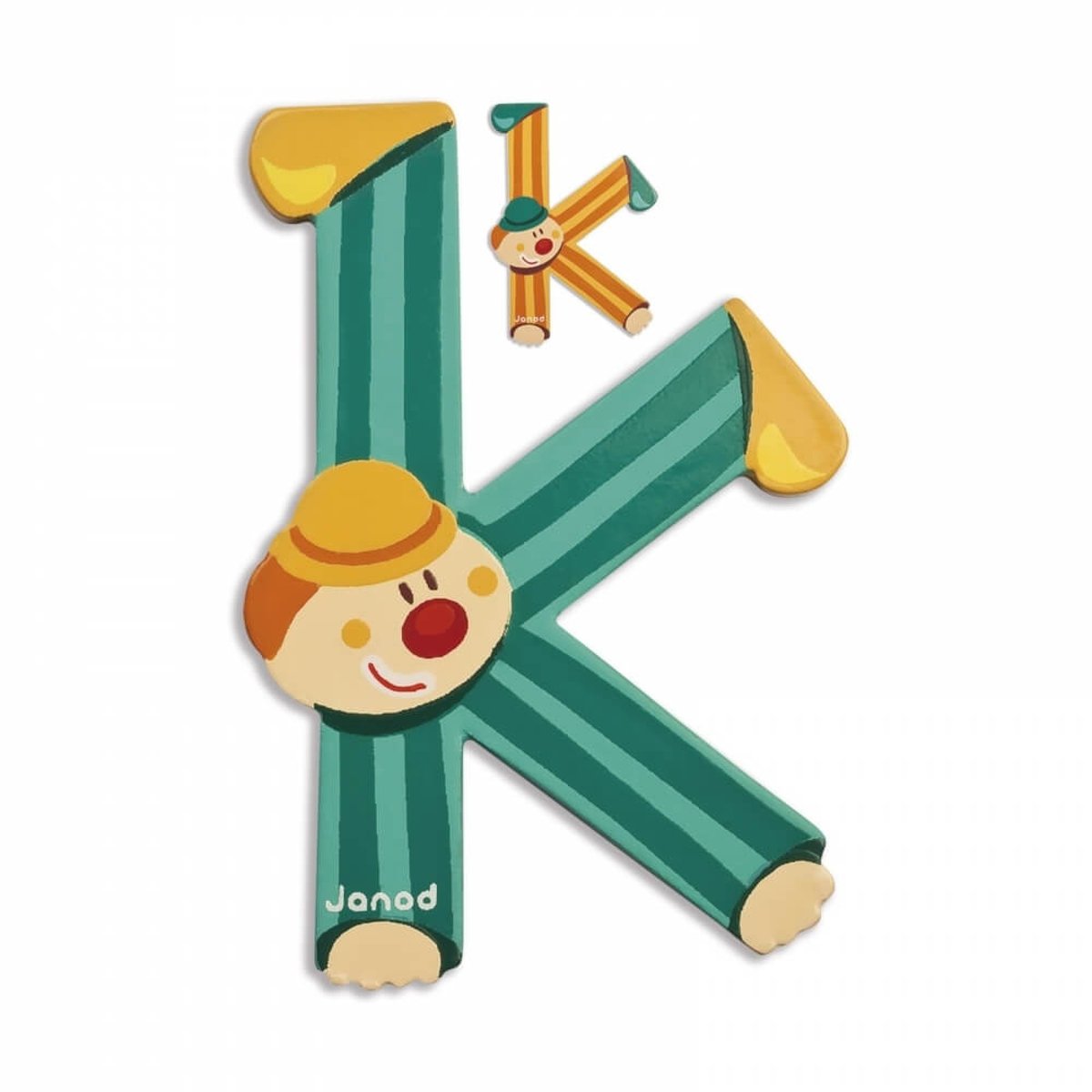 Lettre de l'alphabet Clown K vert, JANOD