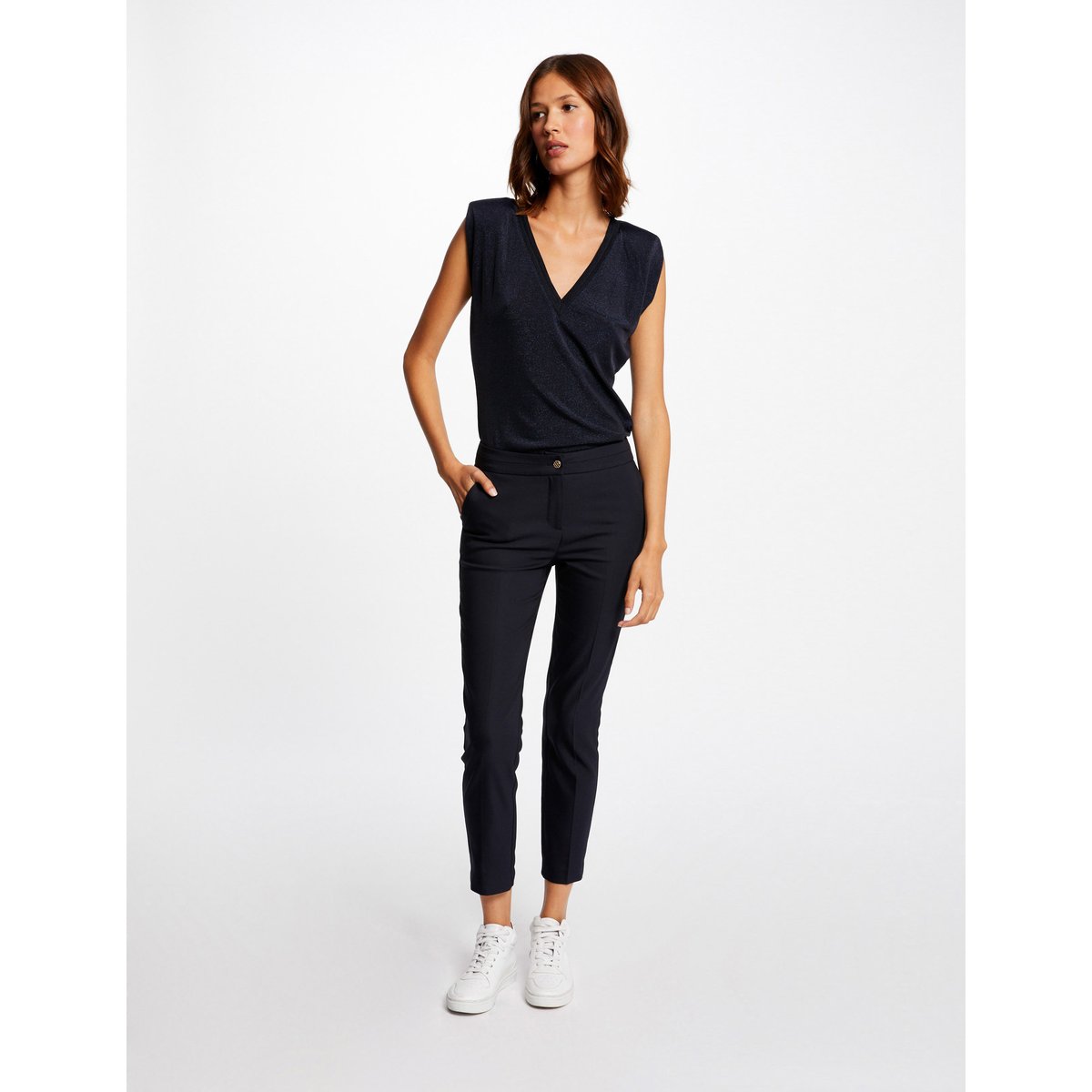 Pantalon city droit 7/8ème marine, MORGAN
