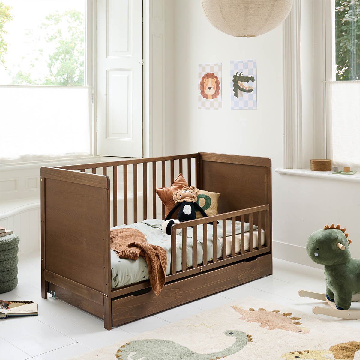 Lit bébé évolutif NUAGE noyer foncé, PETITE AMELIE