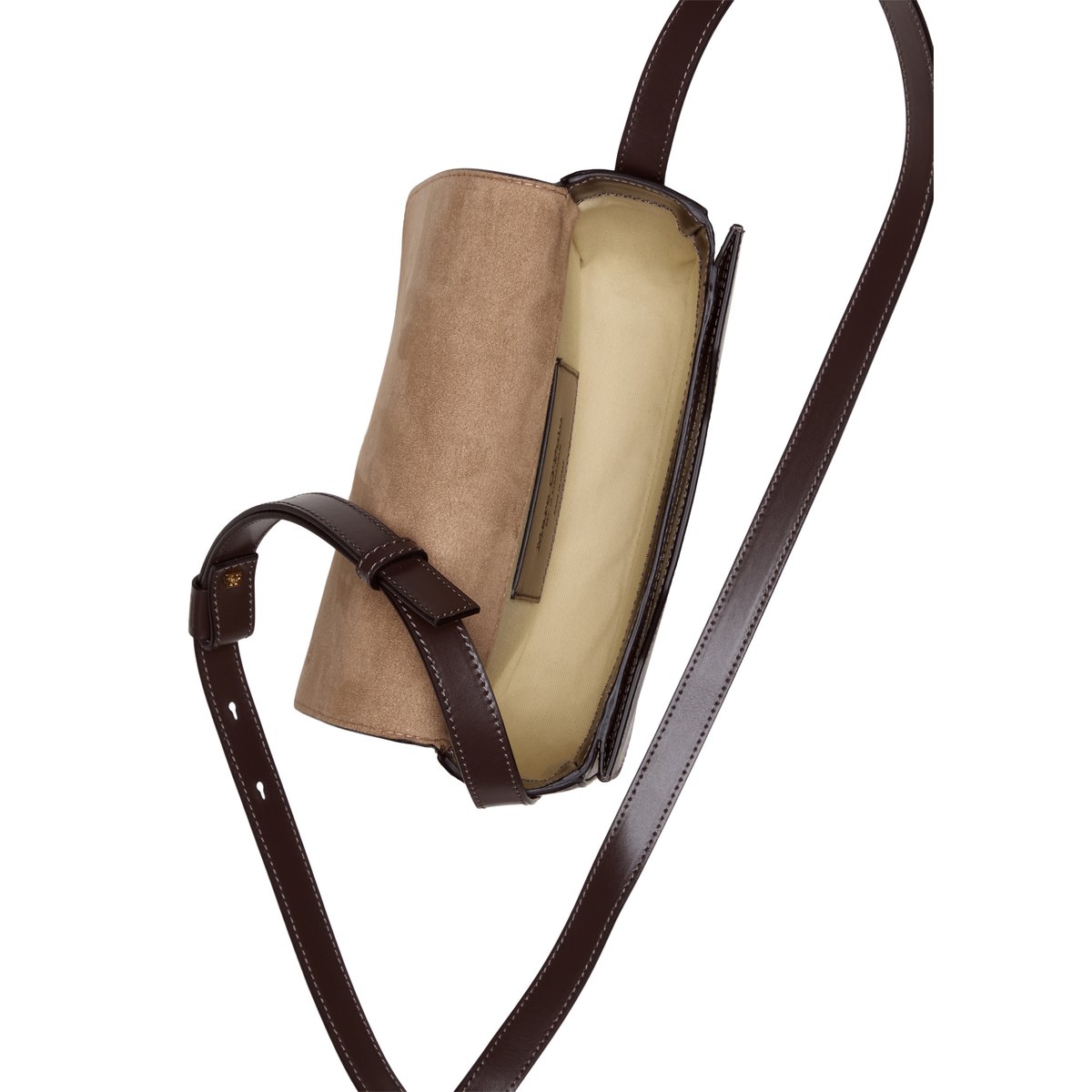 Sac à bandoulière small avec fermeture magnétique élégante marron foncé, MARC O'POLO