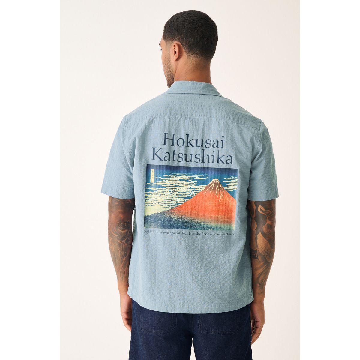 Chemise 100 % coton à manches courtes hokusai bleu, NEXT