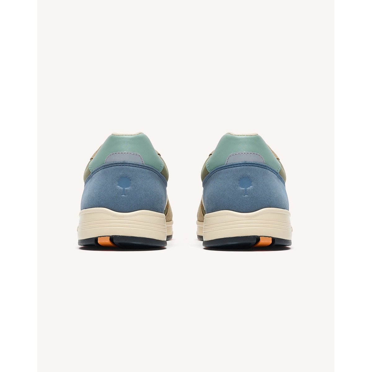 Running tissu suede OLIVE kaki et bleu, FAGUO