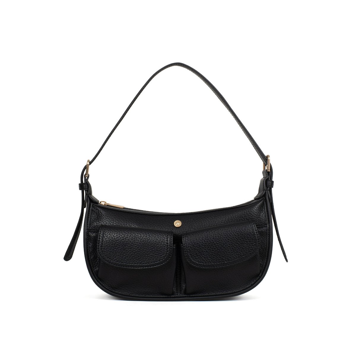 Sac porté épaule 1 anse ELLA noir, HEXAGONA