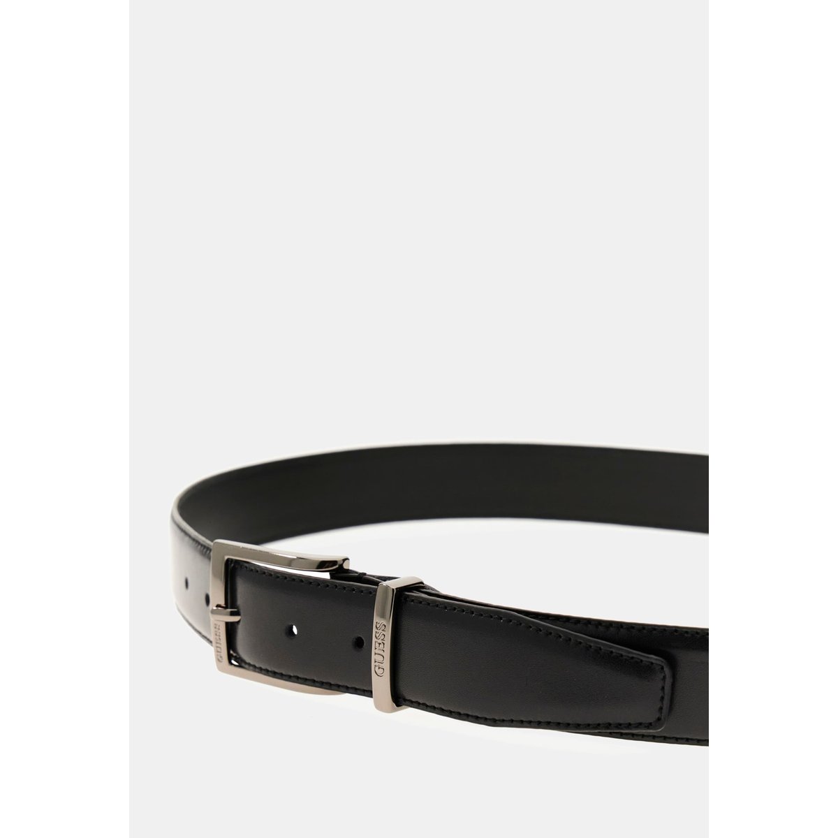 Ceinture Logo En Cuir Véritable noir, GUESS