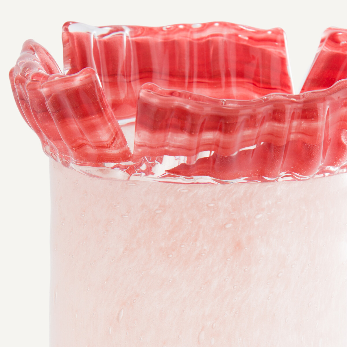 Vase en verre coupé au ciseau H26,5 cm, Eloria rose, AM.PM