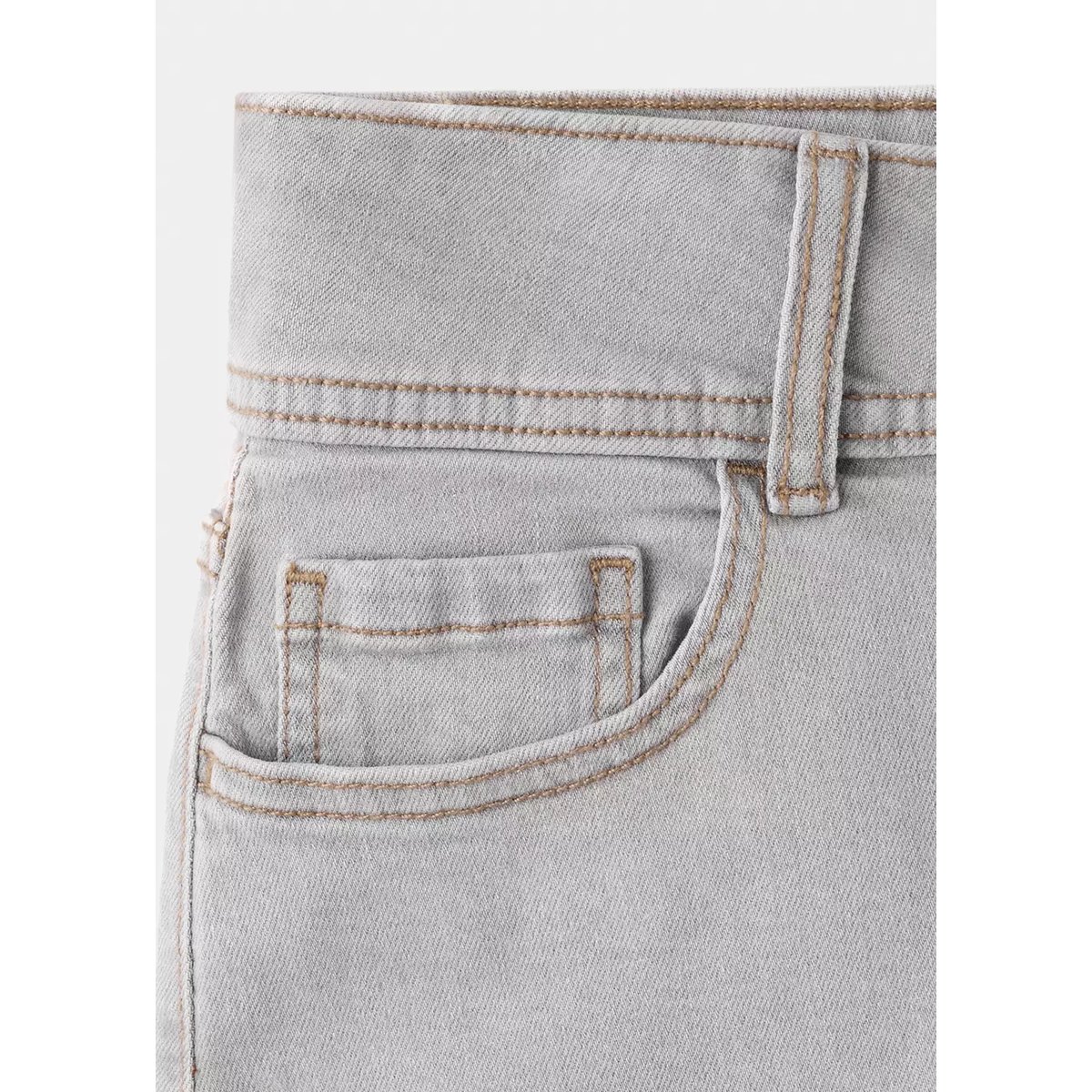 Mini short taille basse gris denim, MANGO TEEN
