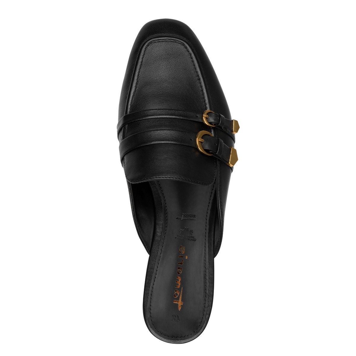 Mule en cuir noir cuir, TAMARIS